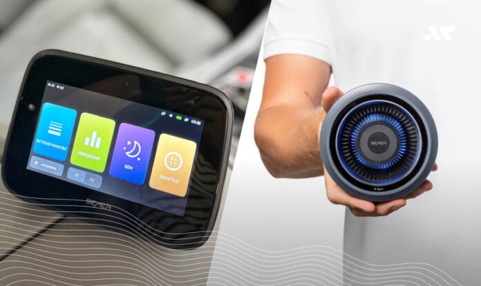 Urządzenie BEMER – panel sterujący B.BOX i aplikator B.SPOT używane w terapii mikrokrążenia sportowców