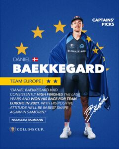 Daniel Baekkegard Team Europe Collins CUP