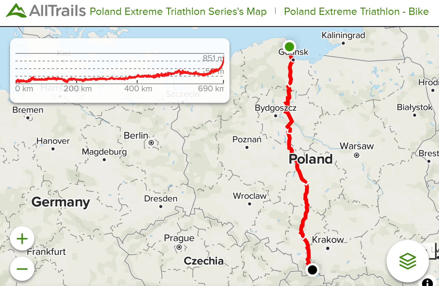 Trasa kolarska Poland Extreme Triathlon 2022