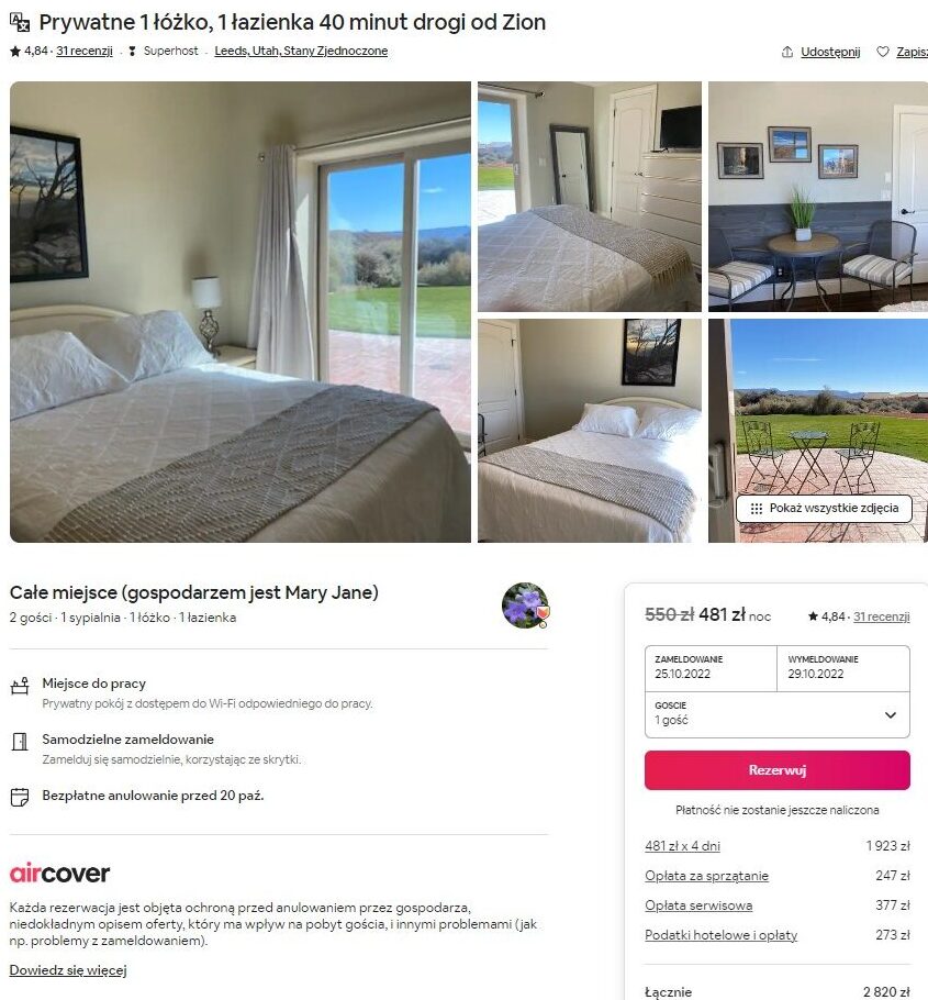 Oferta noclegu nieopodal St. George z serwisu Airbnb
