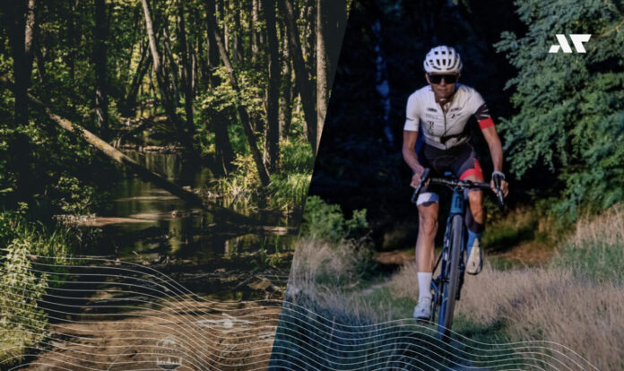 Zawodnik podczas Mana Lake Adventure Gravel Race