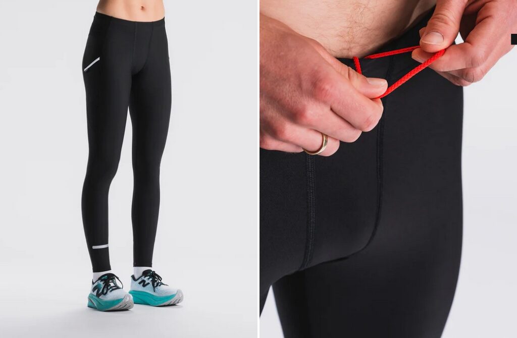 detal pasa w legginsach biegowych – regulacja i ochrona przed obtarciami