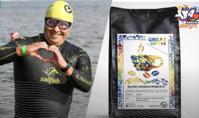 Triathlonowe aukcje WOŚP 2026 – sportowiec w piance pływackiej oraz produkty i wydarzenia dostępne do wylicytowania