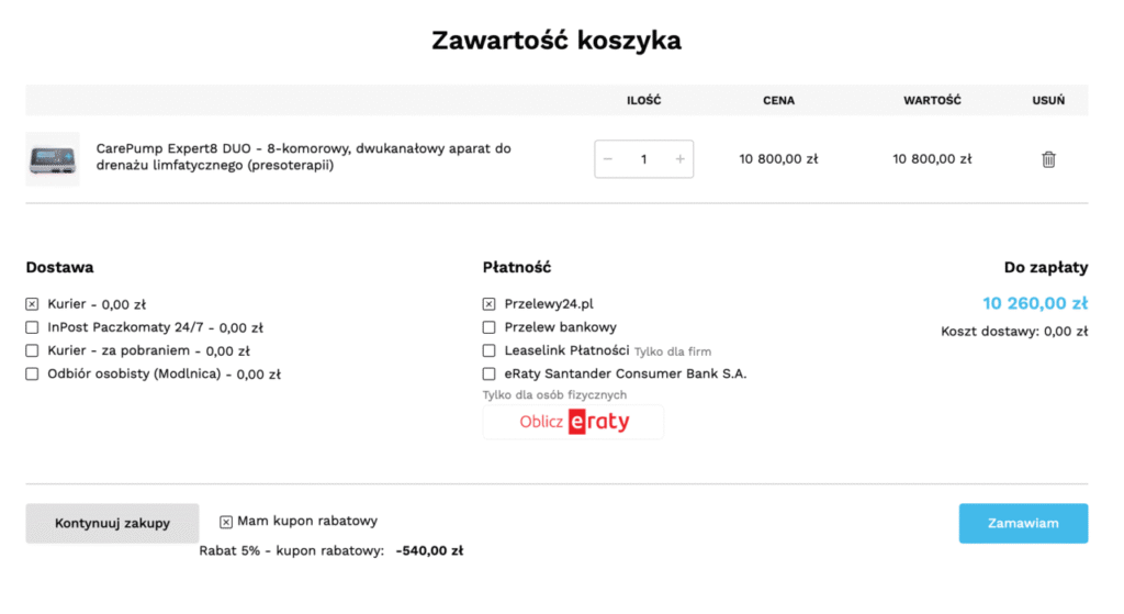 CarePump Expert8 DUO – 8-komorowy, dwukanałowy aparat do presoterapii umożliwiający terapię dwóch osób jednocześnie